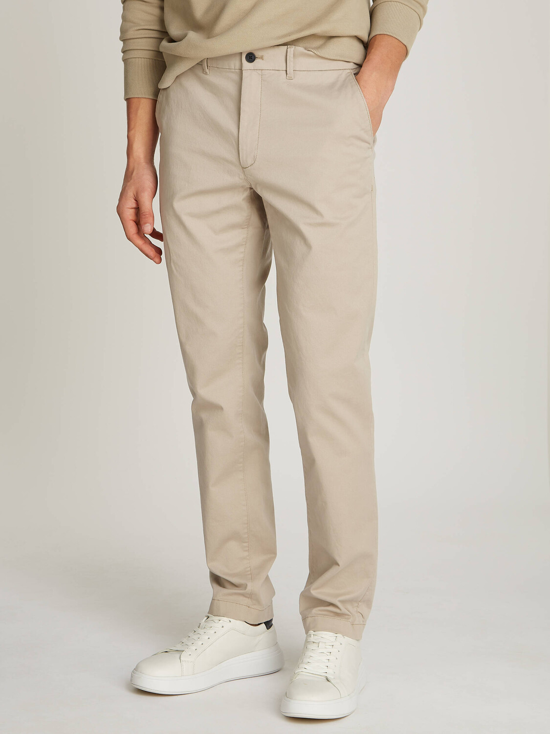 

Брюки Calvin Klein chino MODERN TWILL Slim Fit, бежевый