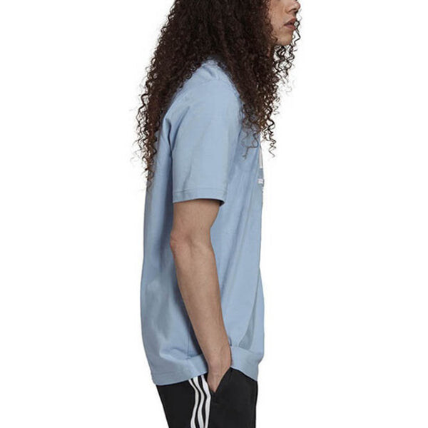 Футболка originals st tee casual breathable sports logo printing short sleeve sky blue Adidas, голубой — фото 4