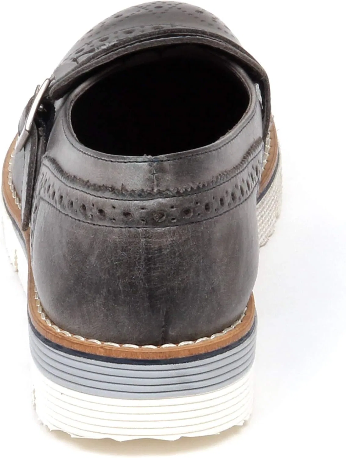 EVEET Мужские лоферы F1784 Mocassino Uomo темно-серые Scarpe с винтажным эффектом — фото 4