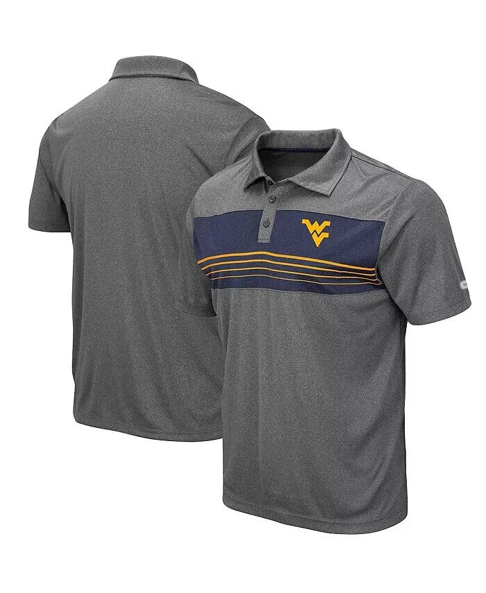 

Мужская рубашка-поло Smithers цвета древесного угля West Virginia Mountaineers Colosseum