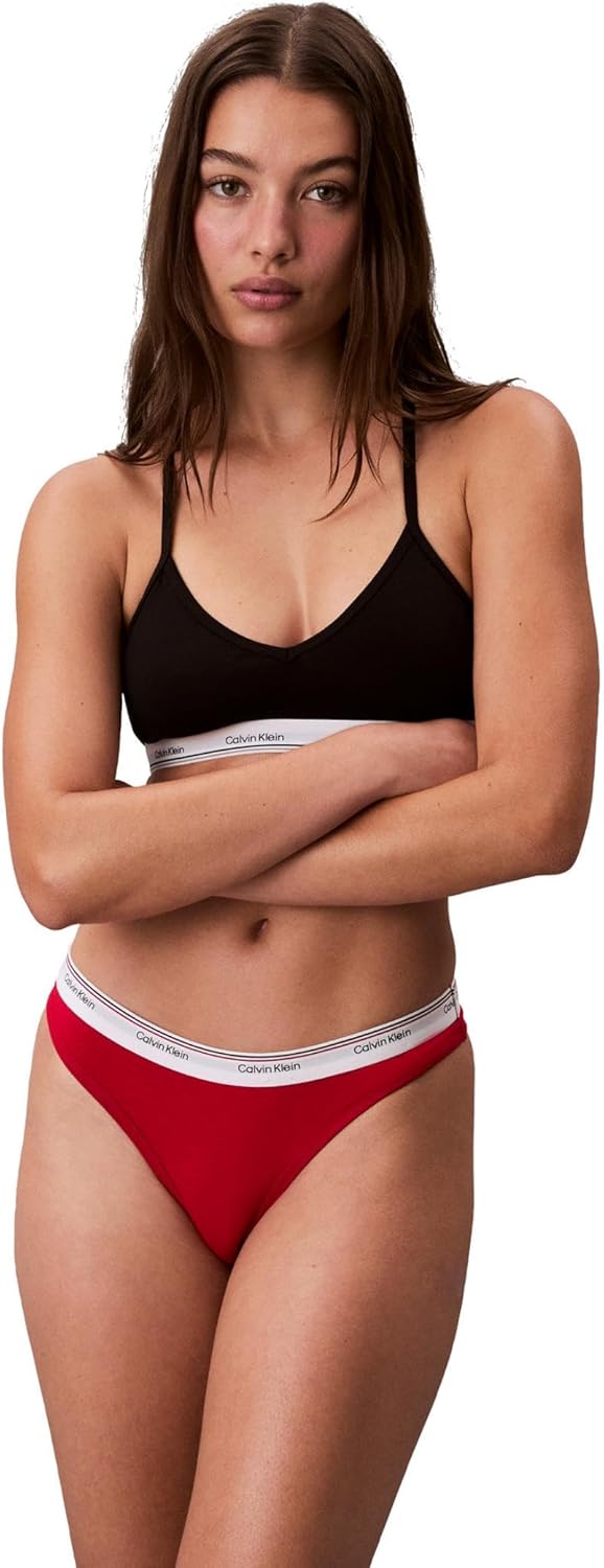 Женские трусики-стринги Calvin Klein Balance из эластичного хлопка, 3 шт., Black/Nymphs Thigh/Obsess — фото 2