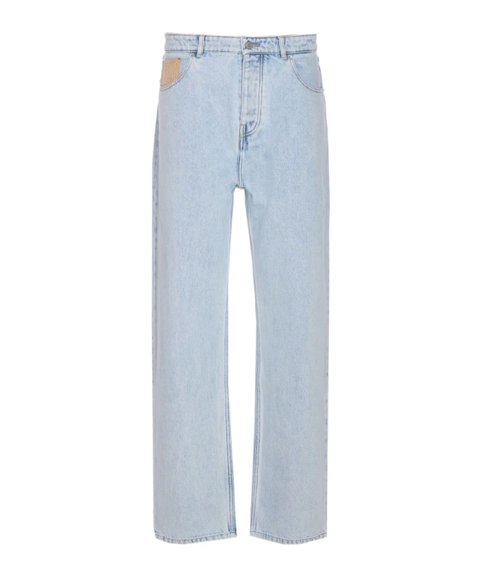 

Прозрачные синие ребристые джинсы с застежкой-молнией Drole De Monsieur, синий