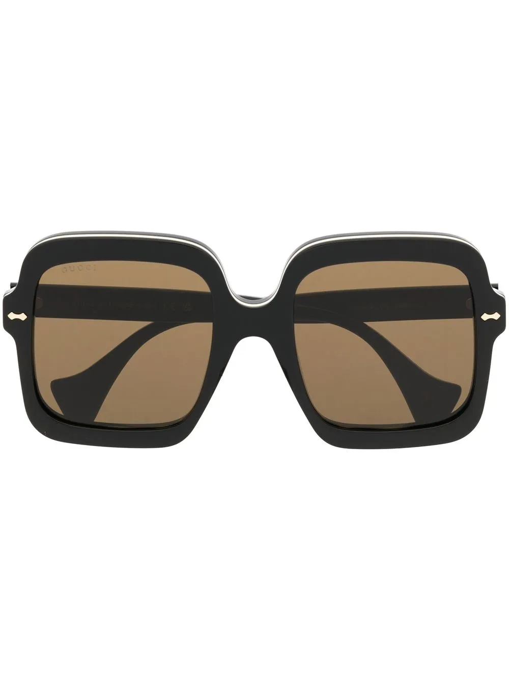 

Солнцезащитные очки в массивной квадратной оправе Gucci Eyewear, черный