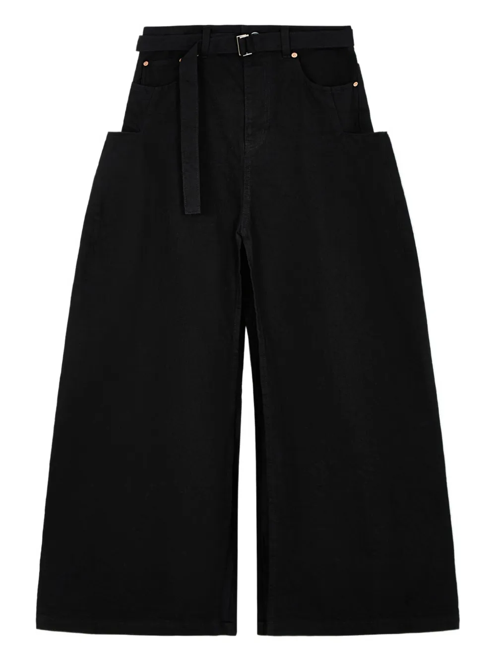 

Джинсовая юбка с поясом Sacai, черный