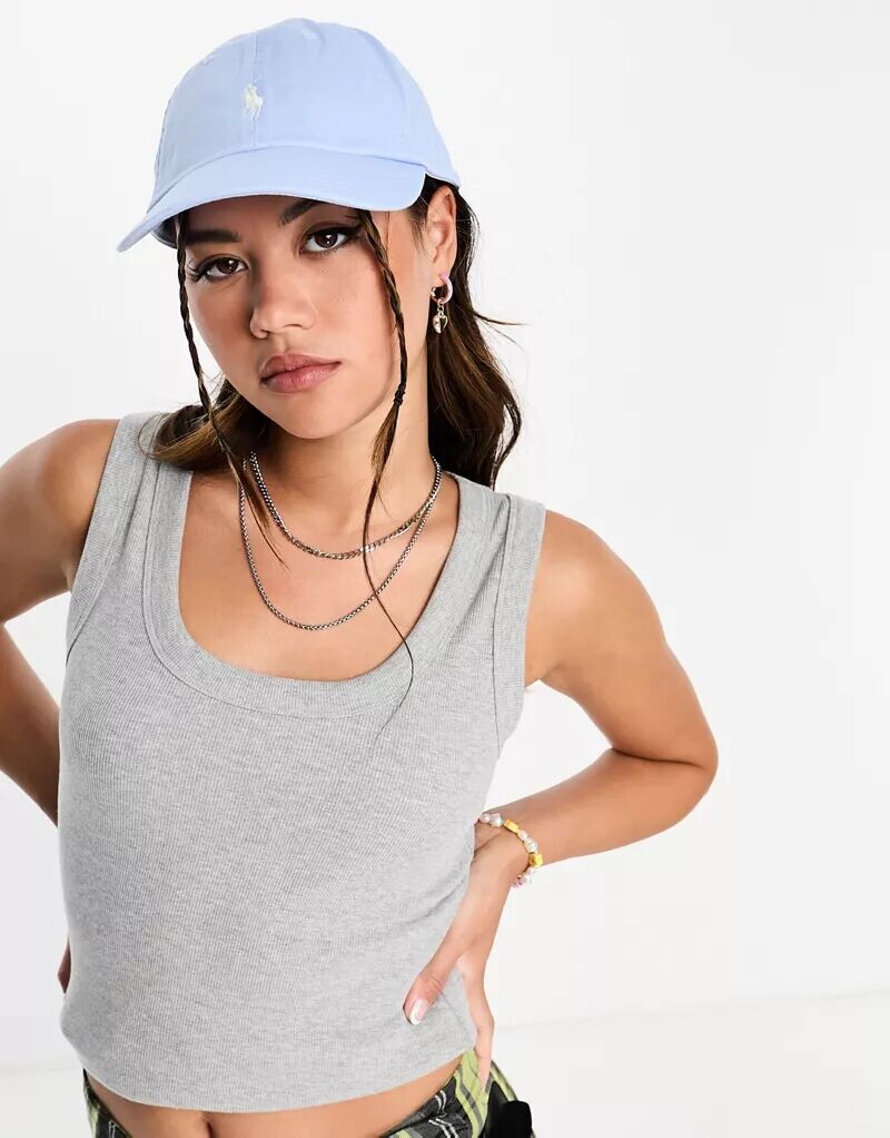 

Голубая бейсболка с логотипом Polo Ralph Lauren