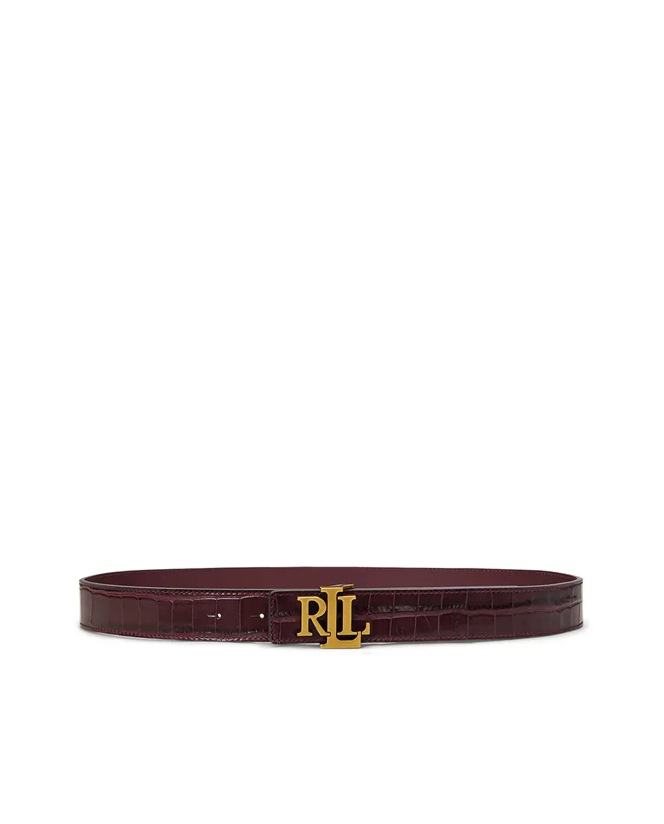 

Женский кожаный ремень с пряжкой LRL Lauren Ralph Lauren, цвет Granate