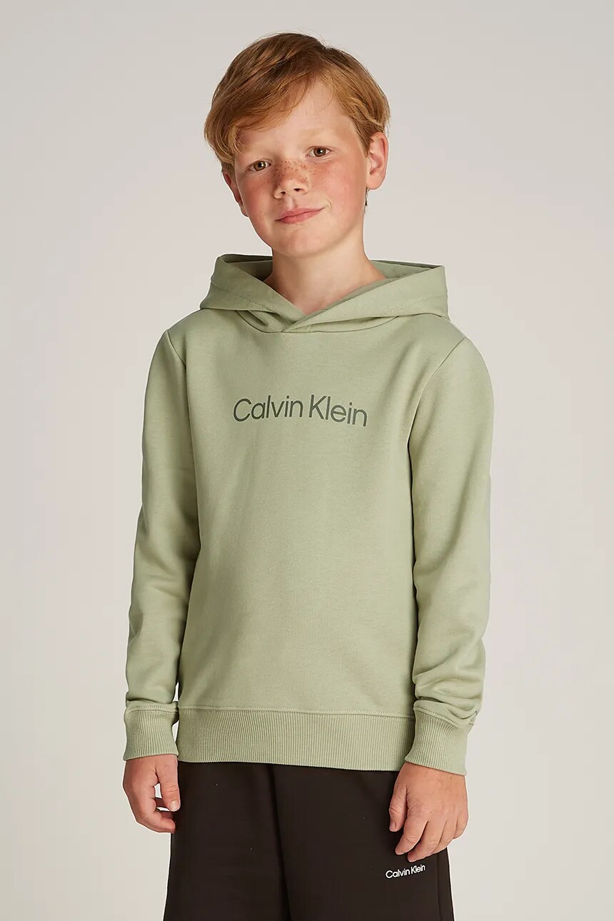 

Детская хлопковая толстовка Calvin Klein Jeans, зеленый