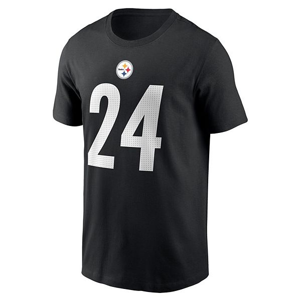 Футболка с именем и номером игрока Joey Porter Jr Pittsburgh Steelers NFL Draft 2023 черная Nike — фото 3
