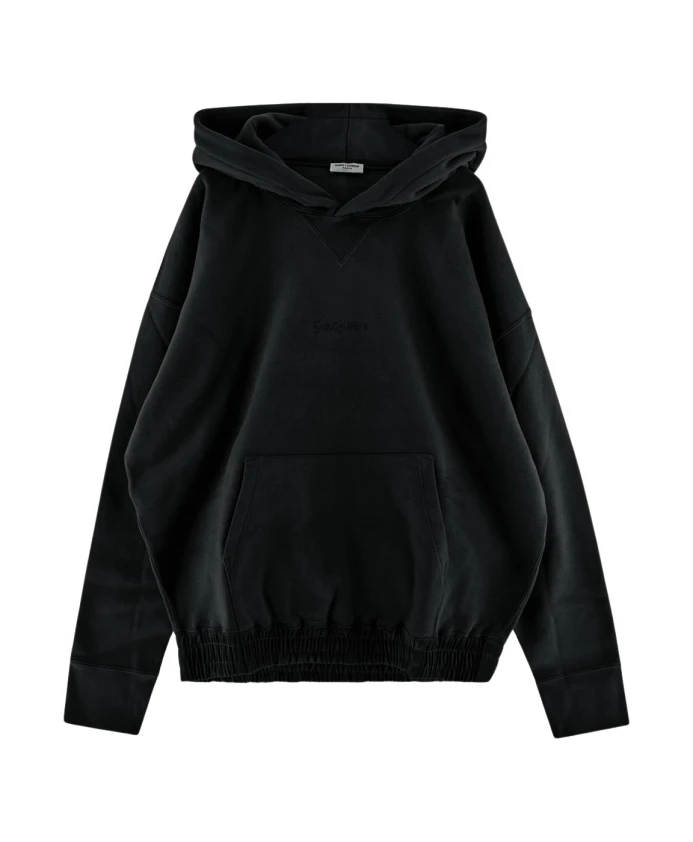 

Хлопковая толстовка с логотипом Saint Laurent, черный