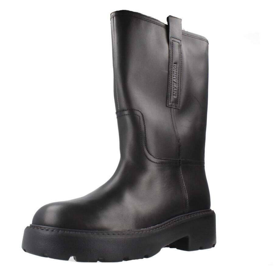 TOMMY HILFIGER Ботинки Tommy Jeans модель Tjw Leather Mid Tubular цвет чёрный