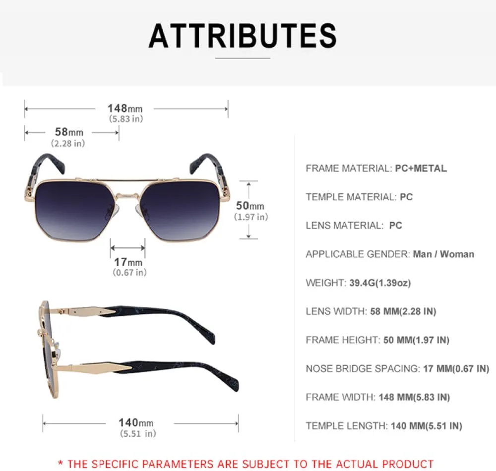 

Большие солнцезащитные очки для женщин и мужчин, модные, роскошные, винтажные, с металлической оправой, защита от ультрафиолета UV400 TYUVIVO, C6greenorange