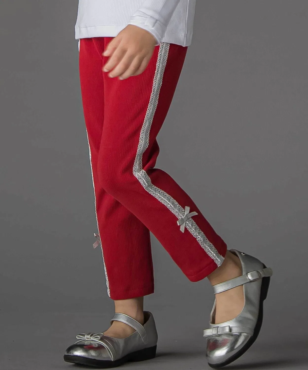Легинсы с кружевом по бокам BeBe Petits Pois Vert, красные