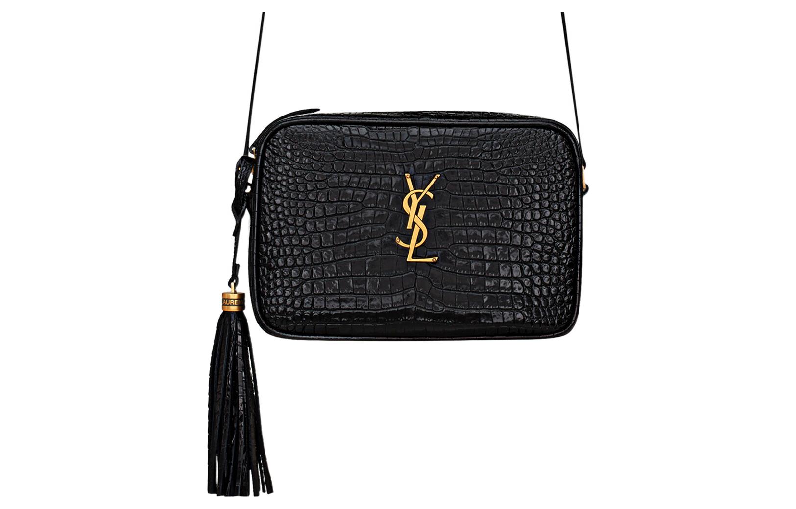 

SAINT LAURENT Сумка через плечо LOU, женская, черная, кожаная