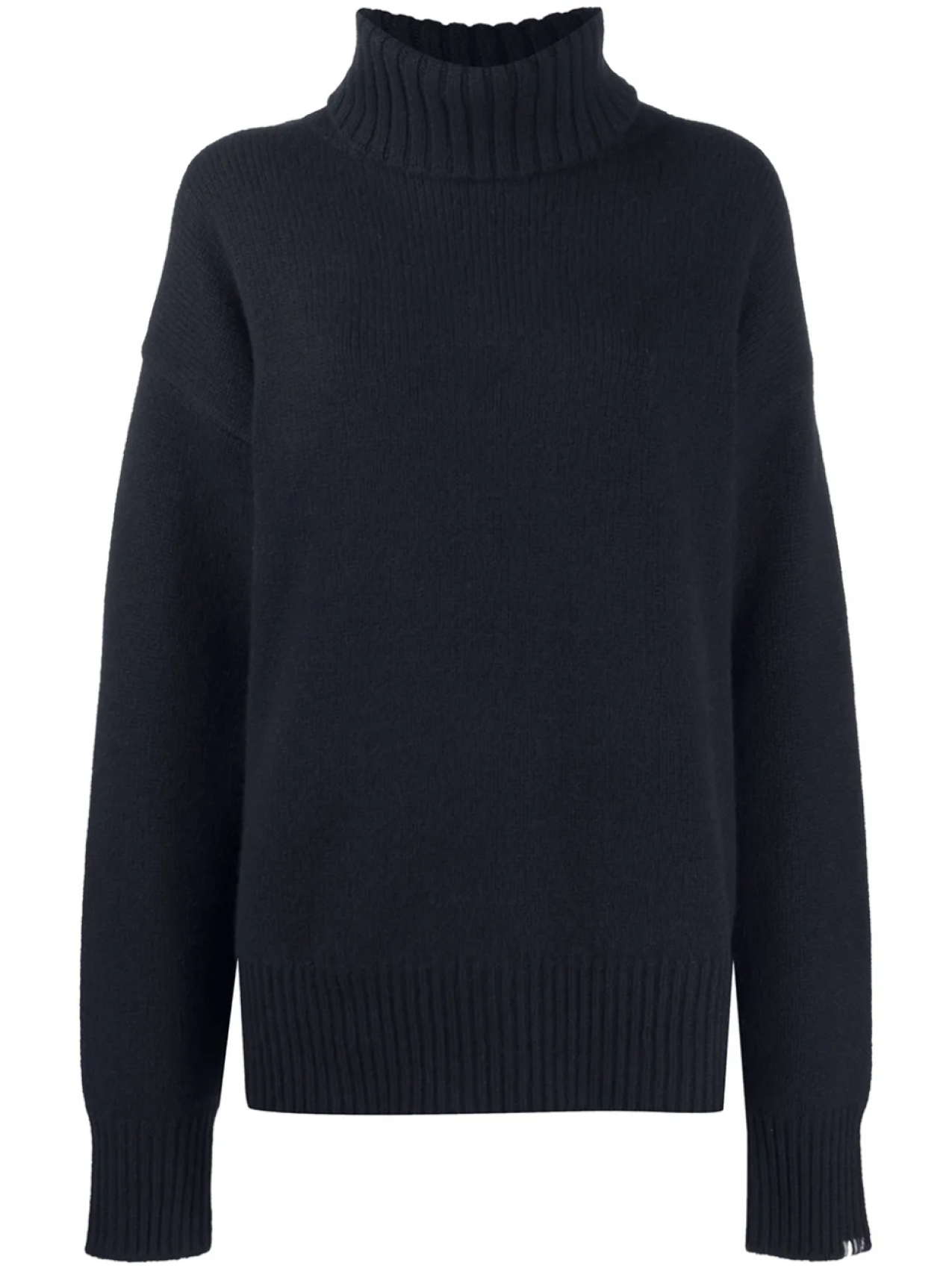 

Джемпер с высоким воротником и отделкой в рубчик extreme cashmere, синий