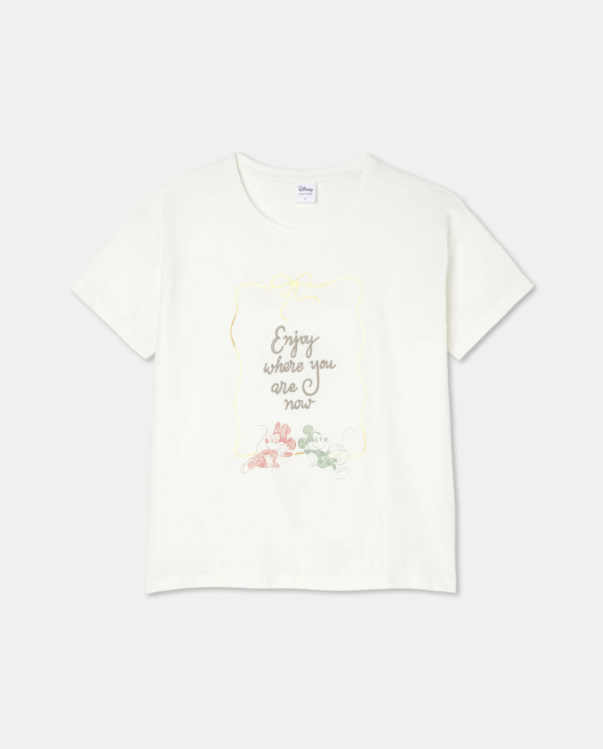 

Женская пижамная футболка с принтом Микки и Минни, короткий рукав Easy Wear, белый