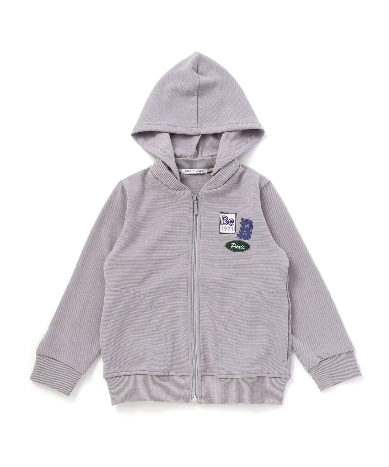 Детская ZIP-кофта с капюшоном Milano Rib, BeBe, серый