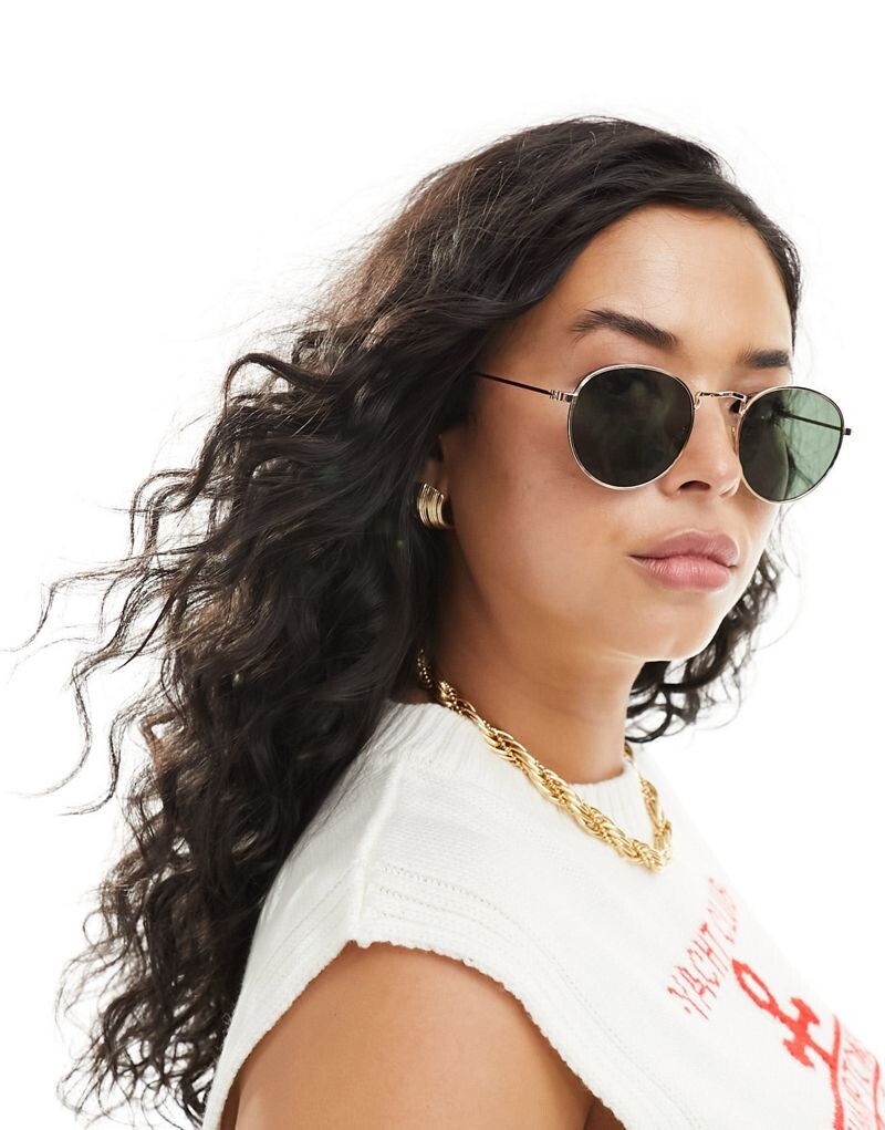 

Круглые металлические солнцезащитные очки ASOS DESIGN с линзами G15