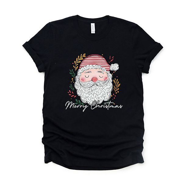 

Футболка с принтом Merry Christmas Santa Stripes Simply Sage Market, Black, Черный, Футболка с принтом Merry Christmas Santa Stripes Simply Sage Market, Black