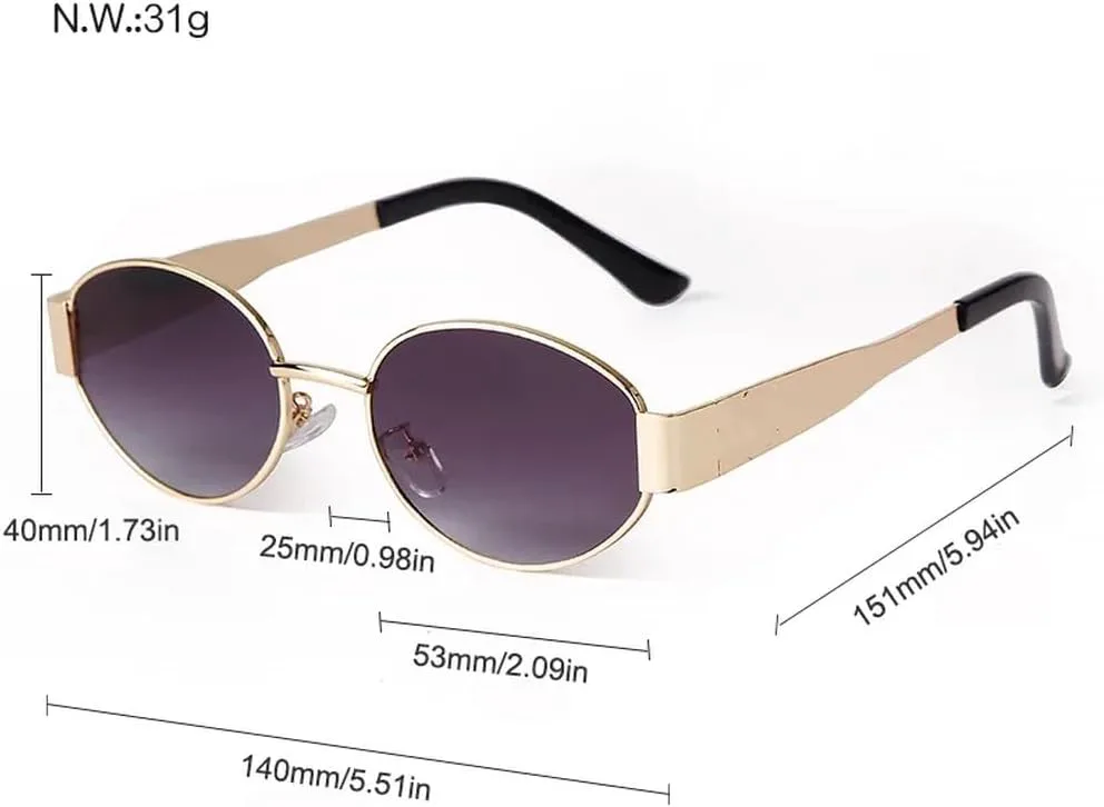 

Солнцезащитные очки для женщин, ретро, ​​металлические, овальные; для мужчин, роскошные, модные, панк, круглые; женские солнцезащитные очки UV400 HVTVTLA, C3