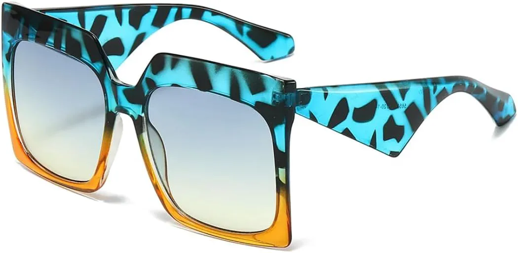 

Солнцезащитные очки для мужчин и женщин - защита UV400 - увеличенные линзы с леопардовым градиентом для занятий спортом на открытом воздухе и вождения DSVIGF, Blue