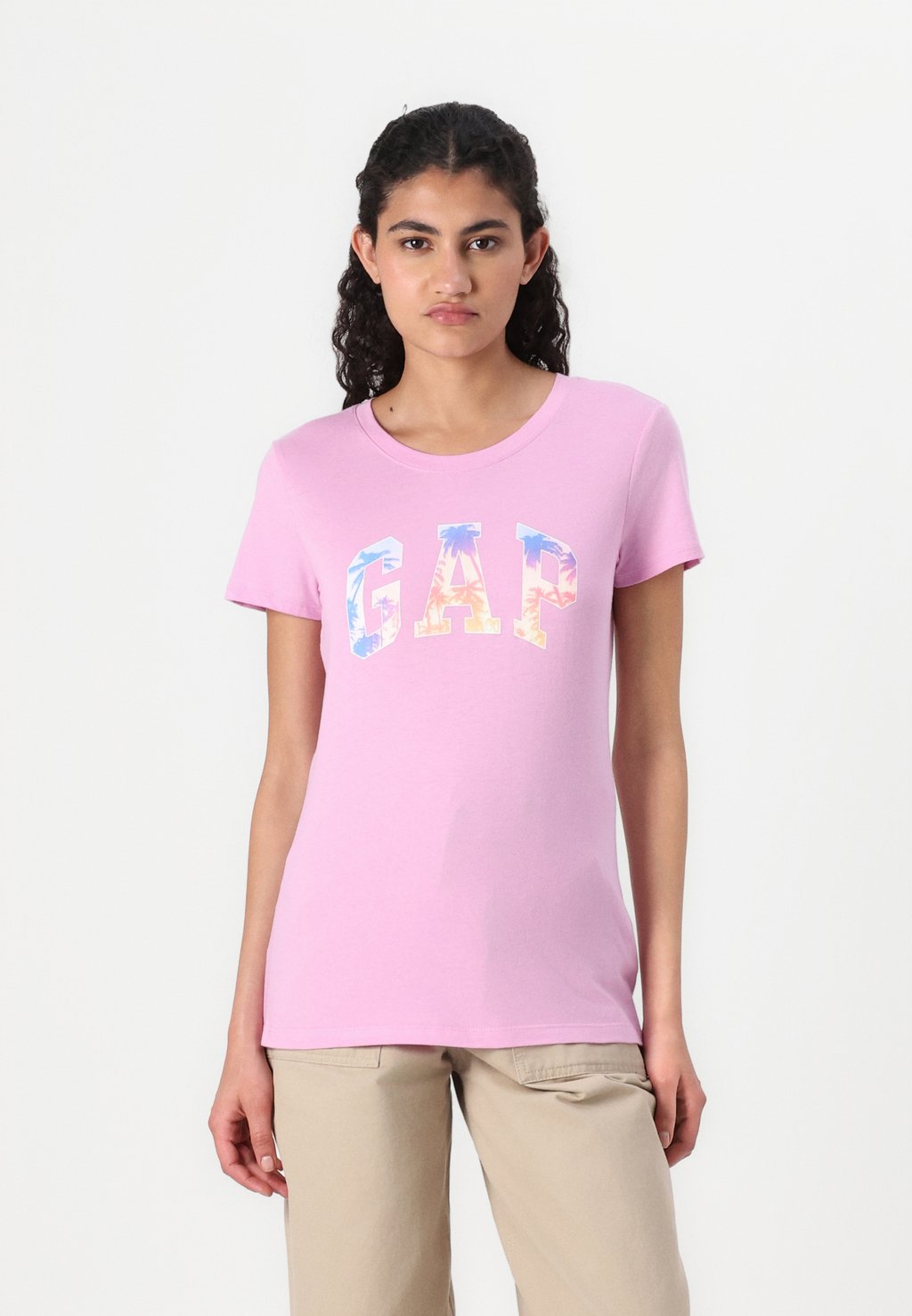 

Футболка с принтом LOGO CLASSIC TEE GAP, розовый
