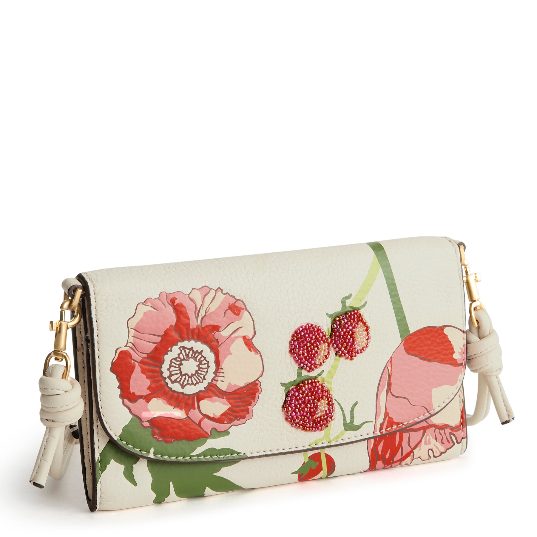 

Кожаный кошелек-кроссбоди Wildwood из аутлета Vera Bradley, meadow bouquet cottage cream