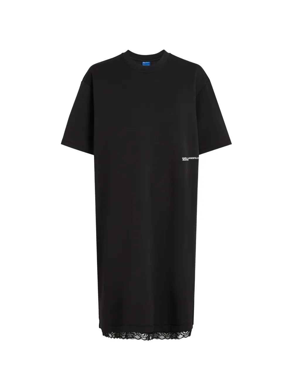 

Платье мини с кружевным подолом Karl Lagerfeld Jeans, черный