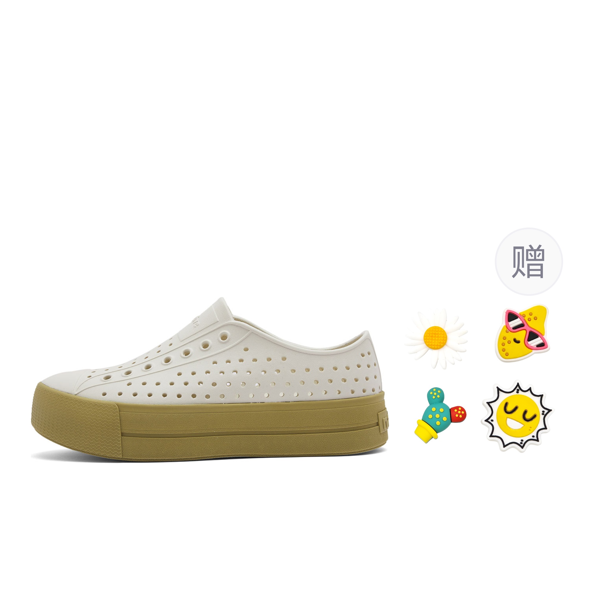 Jefferson Hi Clogs Unisex Native Shoes, Мел Белый[Подарок: 3 случайных шарма для обуви]