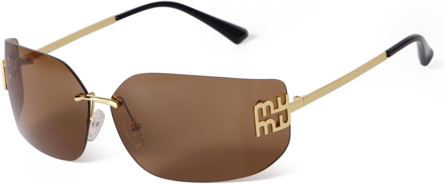 

Женские солнцезащитные очки квадратной оправы без оправы, модные, с градиентным металлическим блеском, стильные солнцезащитные очки с защитой от УФ-излучения UV400 WNCKSQ, C2