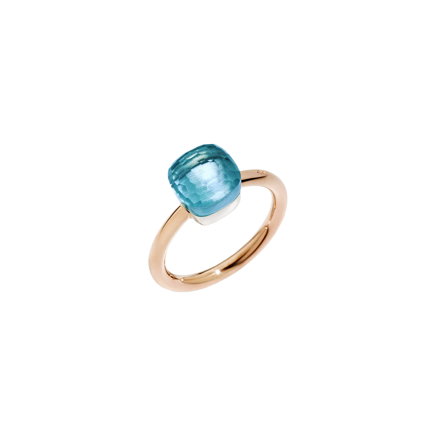 

Кольцо nudo - кольцо nudo petit из розового золота с кастом из белого золота и ограненным голубым топазом - a.b403/o6/oy POMELLATO