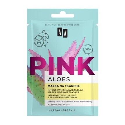 

AA Aloe Pink Интенсивно увлажняющая осветляющая маска для ткани