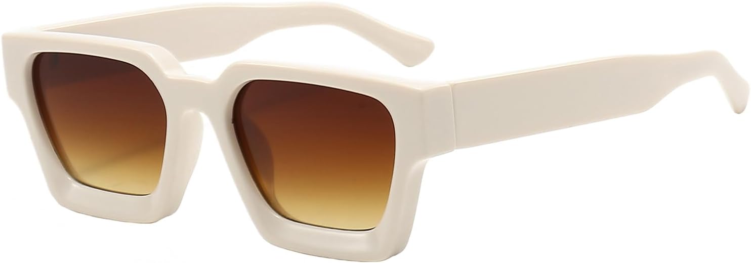 

Солнцезащитные очки Onrtry прямоугольной формы для женщин и мужчин с маленьким лицом, в стиле ретро, ​​квадратные солнцезащитные очки в толстой оправе, A16 Beige Frame/Gradient Brown Lens