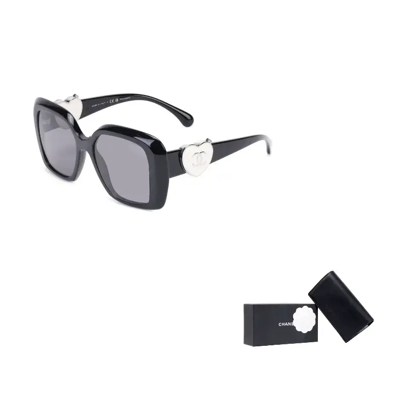 

CHANEL Ацетатные солнцезащитные очки неправильной формы для женщин черные