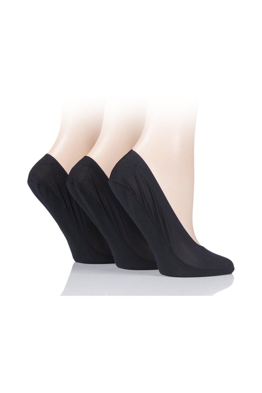 

3 пары гладких нейлоновых вкладышей для обуви SOCKSHOP, черный