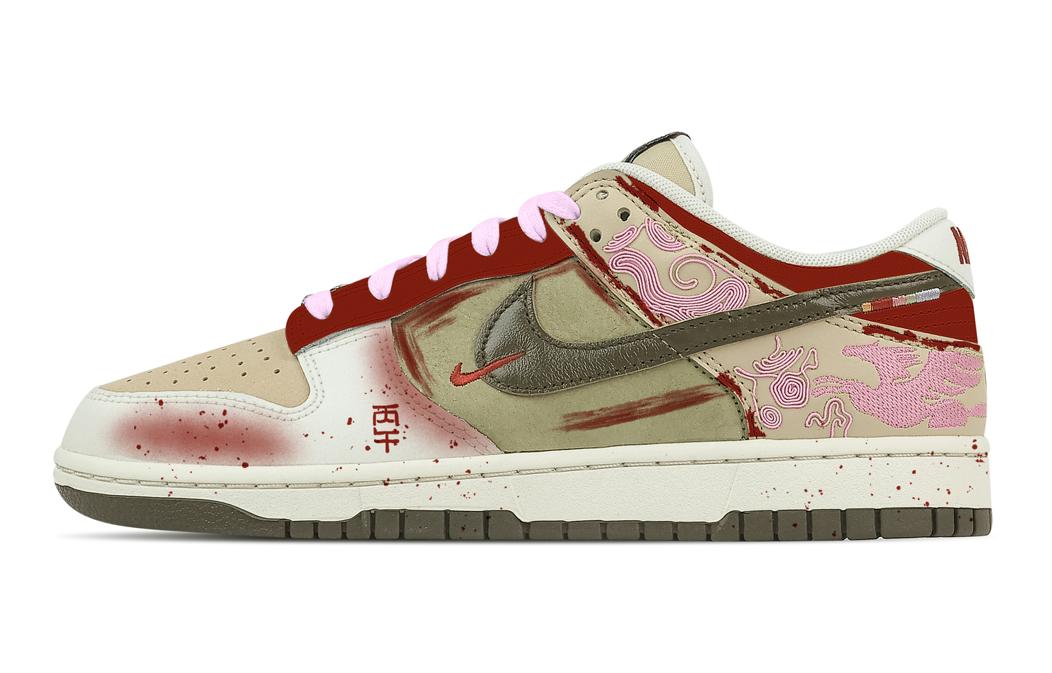 

Nike Dunk Galloping Galaxy Leather Low top Skateboard Shoes мужские бежево-розовые