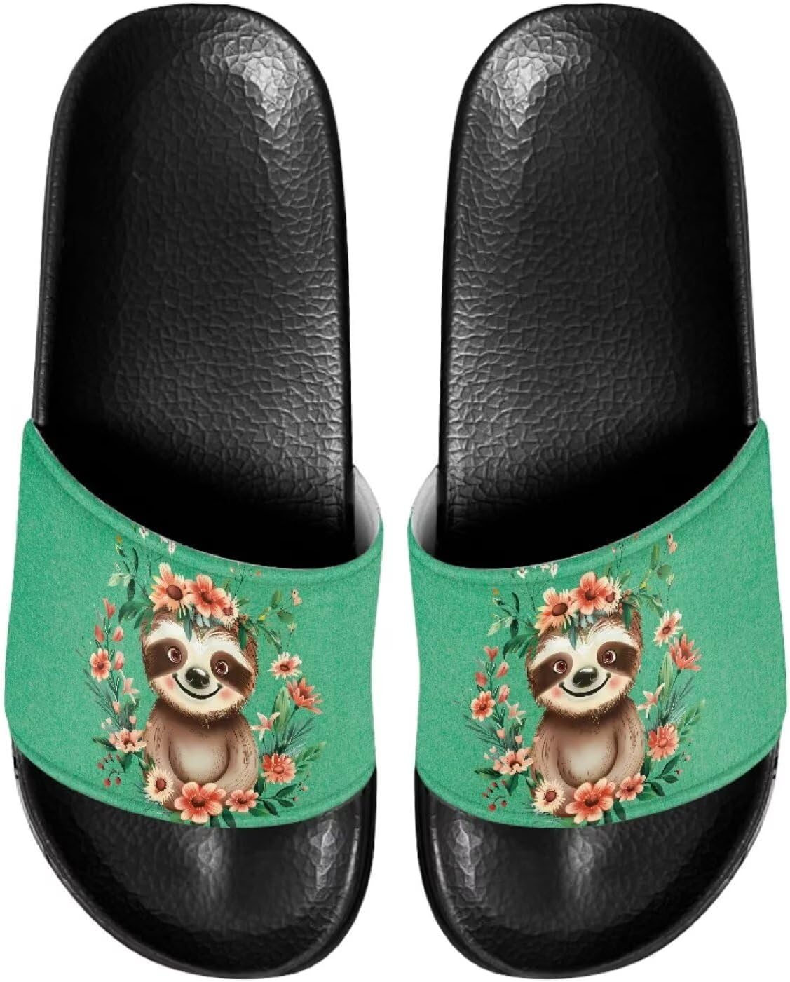 

Шлепанцы для женщин и мужчин с мягкой подошвой, комфортные, нескользящие, летние сандалии Judentidos, Funny Sloth Floral