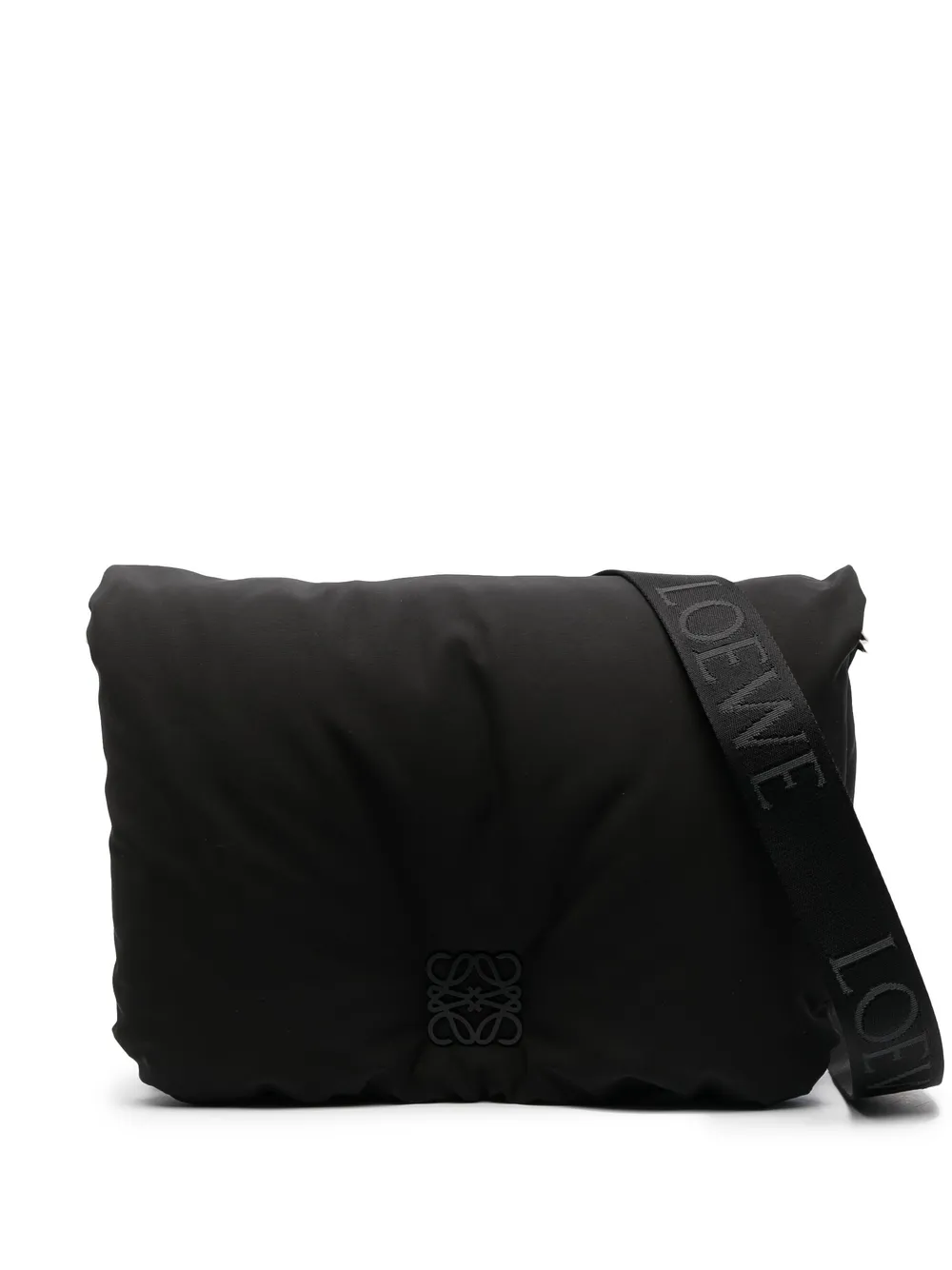 

Дутая сумка на плечо с логотипом Loewe, черный