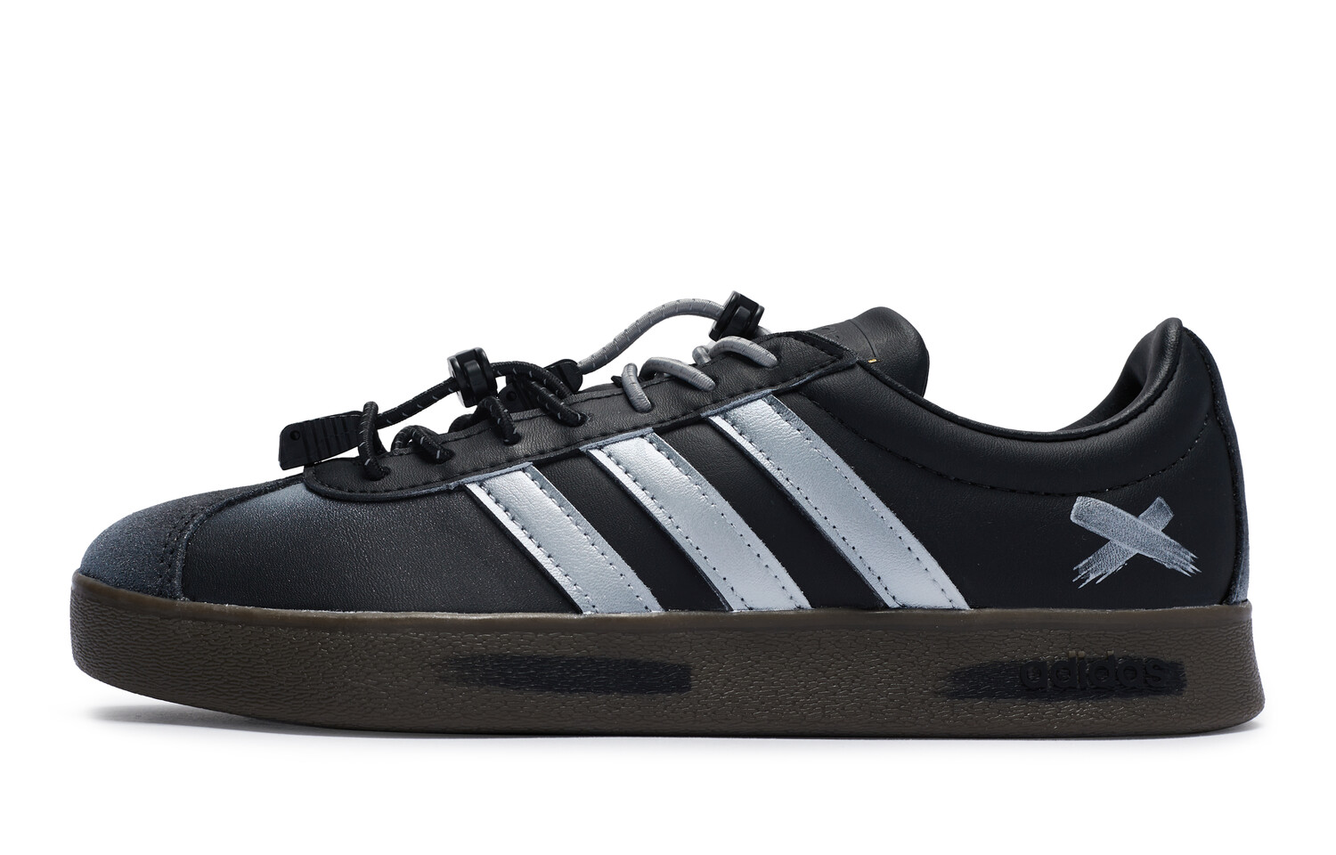 

Кроссовки adidas neo Vl Court Skateboarding Shoes Unisex Low-top Silver, черный/серебряный