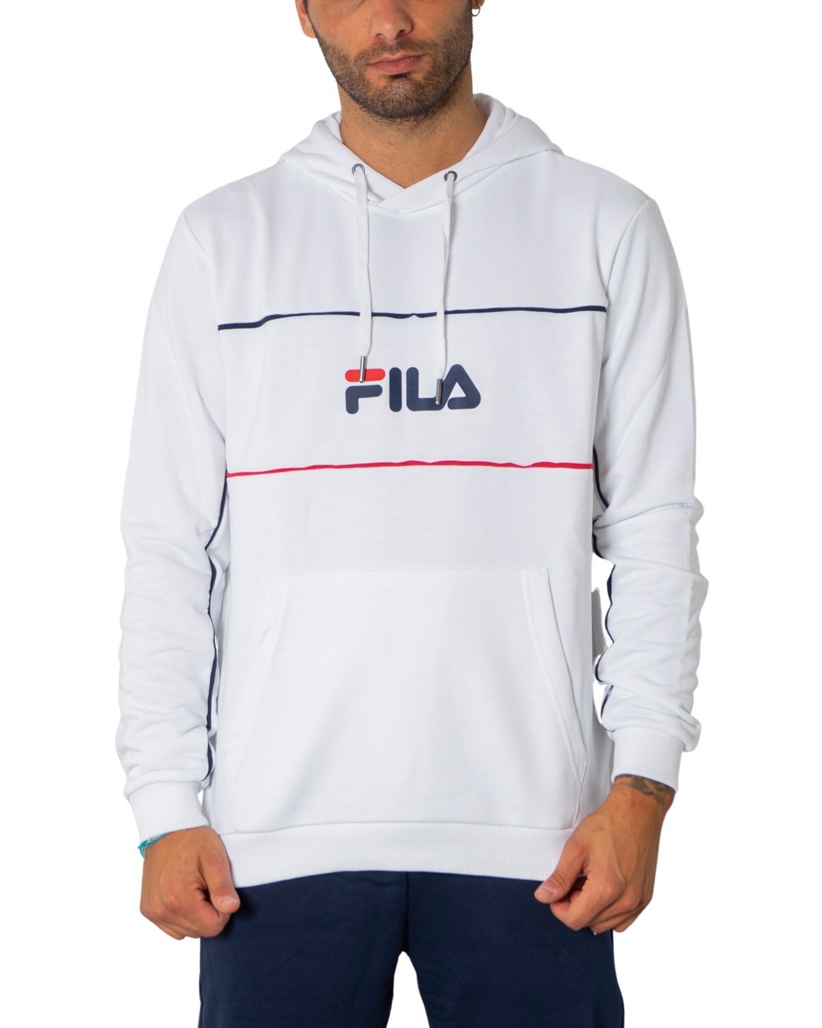 

Толстовка мужская Fila с цветным логотипом, белый