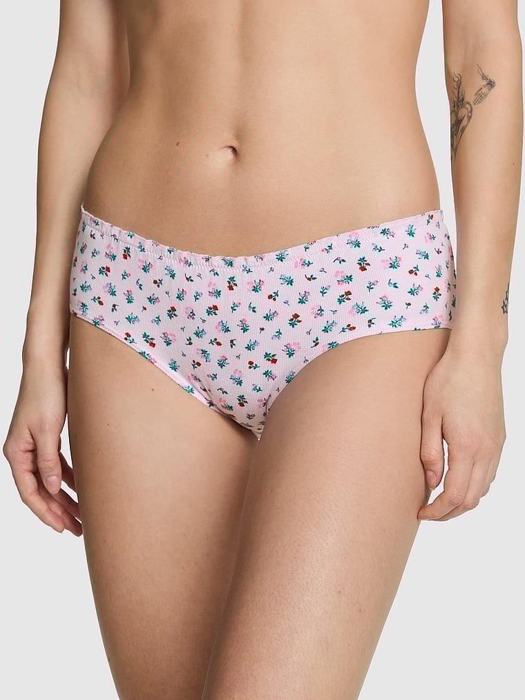 

Хлопковые трусики-развратницы Pink, smooth pink tulip floral print