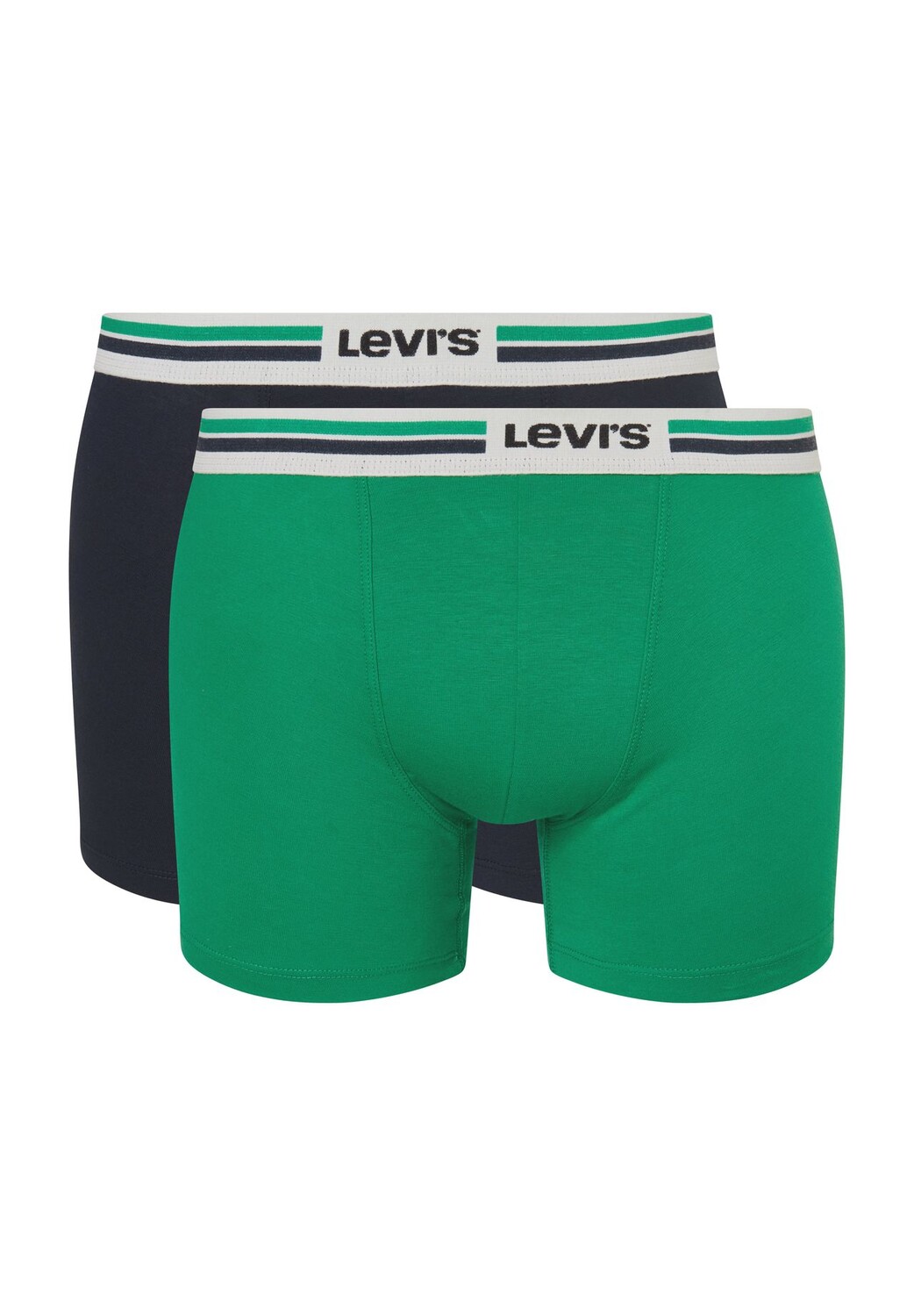 

Трусы короткие, 2 шт., пояс с логотипом, мужские Levi's, цвет Green Navy