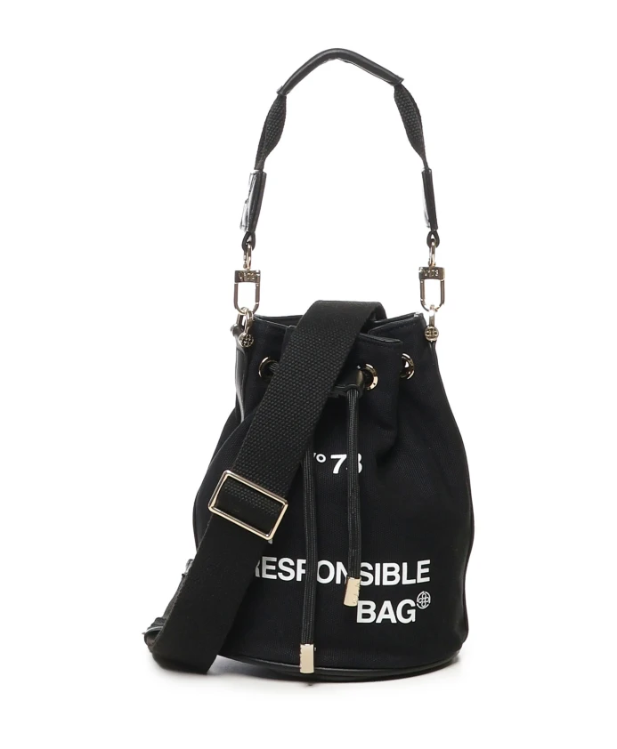 

Холщовая сумка через плечо с завязками V73, черный