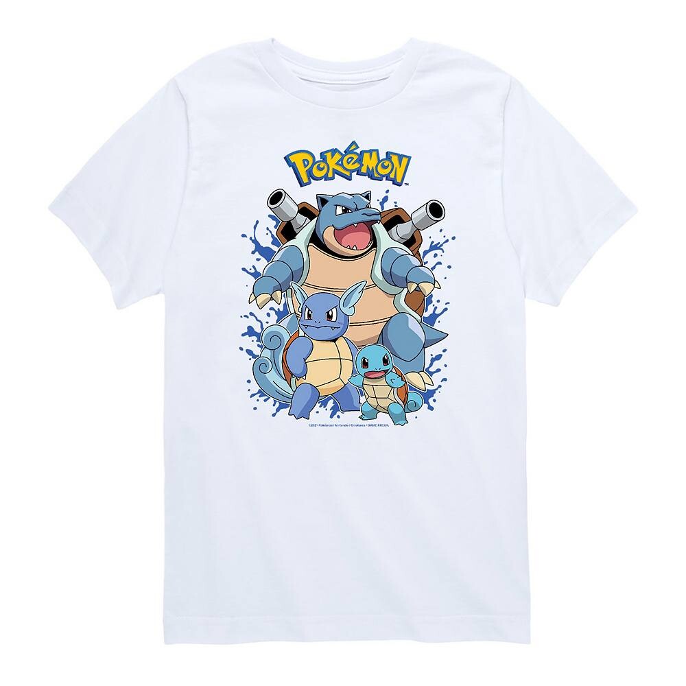 

Футболка с рисунком Pokemon Squirtle Evolution для мальчиков 8–20 лет Licensed Character, белый