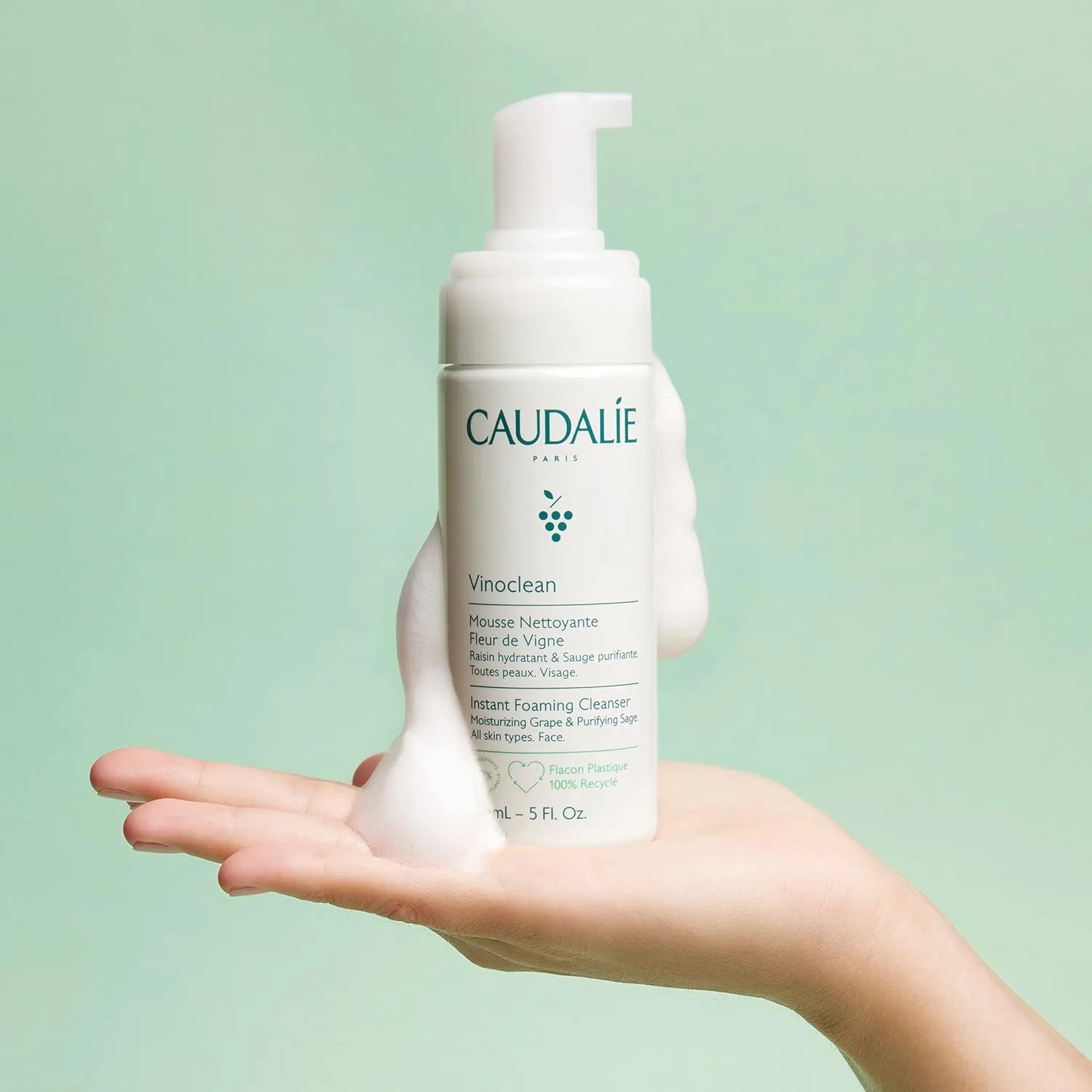 Пилинг Caudalie — Мягкое пенящееся очищающее средство для лица Vinoclean для всех типов кожи ( .), 169 мл — фото 3