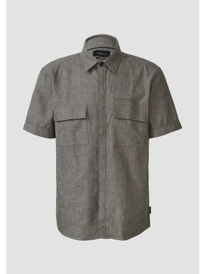 

Рубашка 79W1_оливково-зеленого цвета s.Oliver