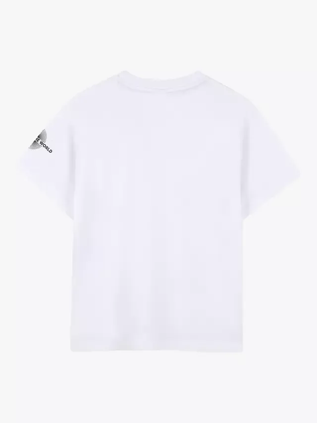 Детская футболка с коротким рукавом и принтом в виде значка, белая HUGO BOSS — фото 2