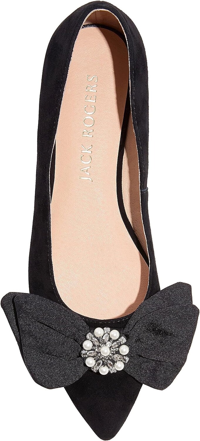 Туфли на плоской подошве Jack Rogers Debra Ornament Bow Ballet, черный — фото 2