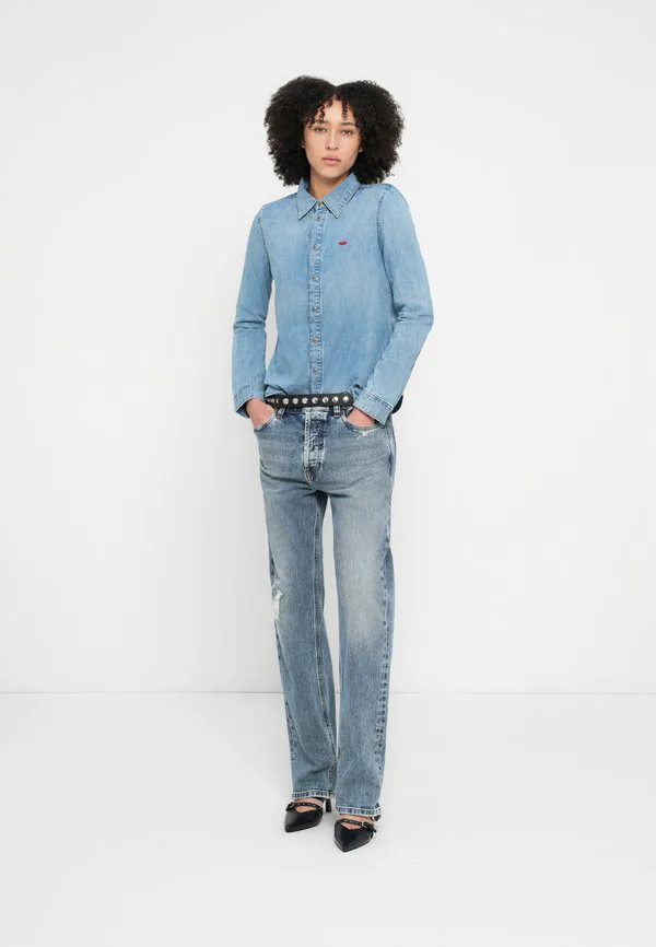 Простая блузка на пуговицах Diesel, Blue Denim — фото 2
