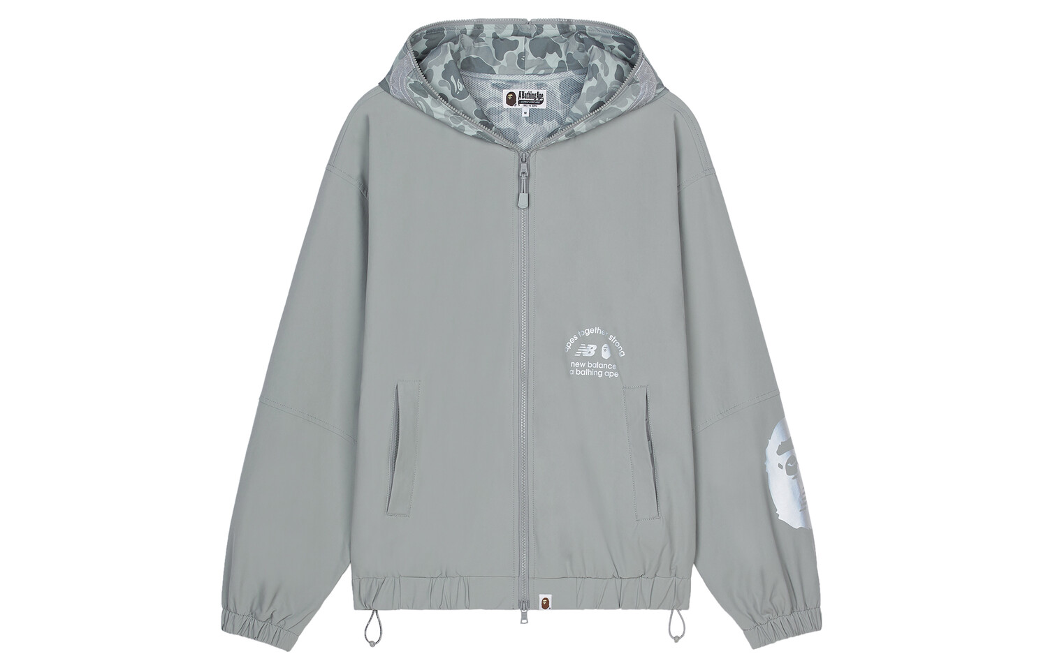 

A Bathing Ape X Bape Куртка мужская серая New Balance, серый