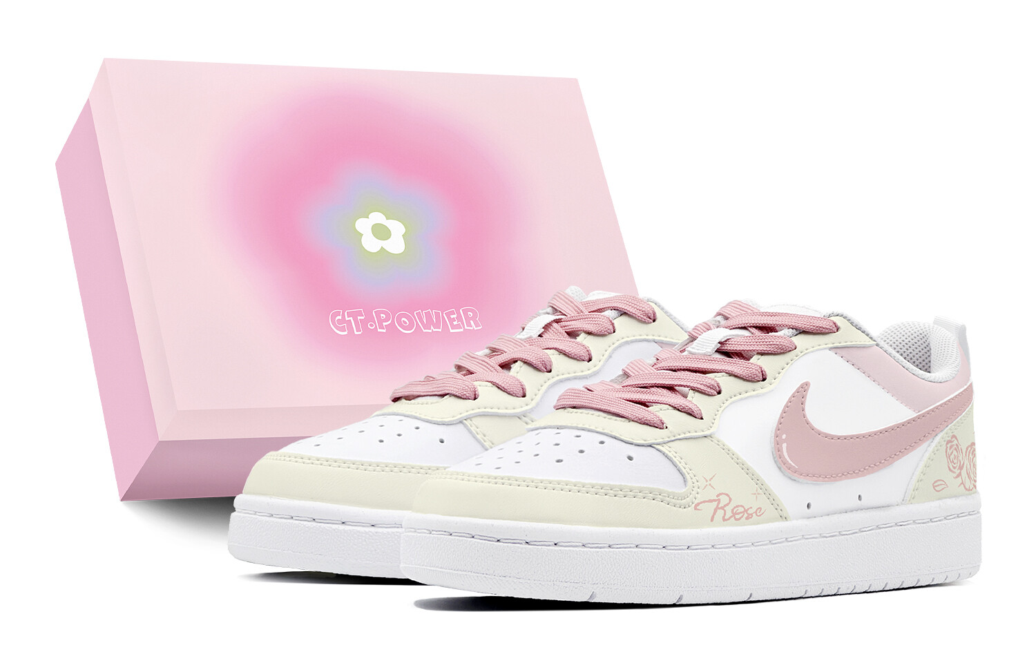 

Кроссовки Nike Court Borough Skateboard Shoes Women's Low-Top Pink, Розовый, Кроссовки Nike Court Borough Skateboard Shoes Women's Low-Top Pink
